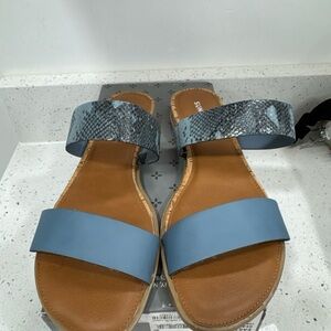 Sundance Blue and Snake Print Sandals
